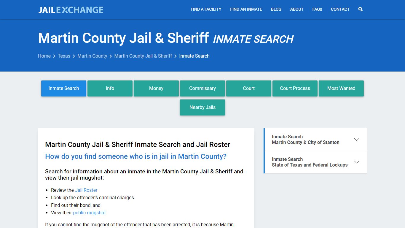 Martin County Jail & Sheriff Inmate Search - Jail Exchange